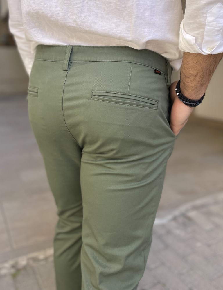 Lee Παντελόνι Chino Ελαστικό σε Slim Εφαρμογή Λαδί 112349317 φωτογραφία